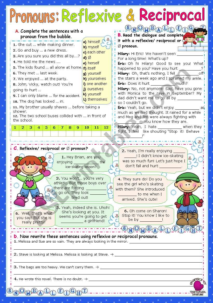 Reflexive   &   Reciprocal Pronouns