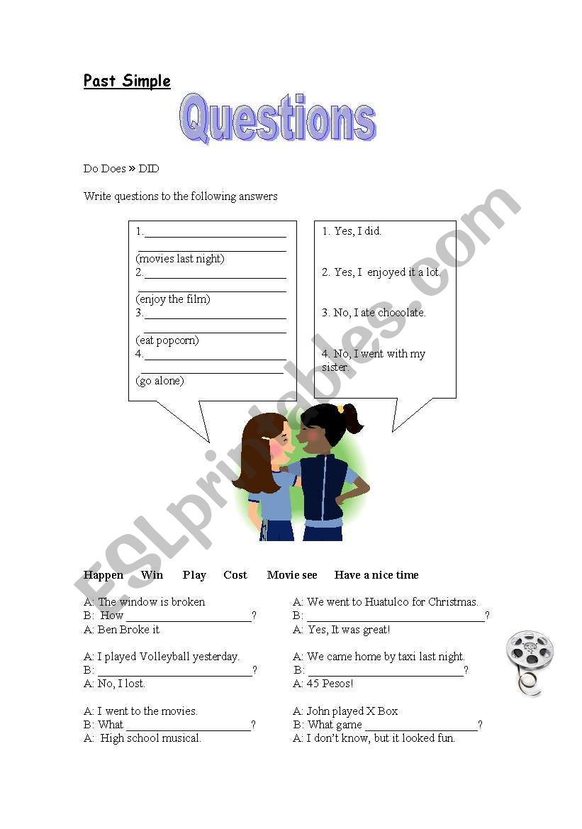 past simple questions worksheet
