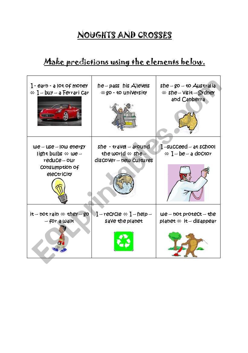 Noughts and crosses IF  worksheet
