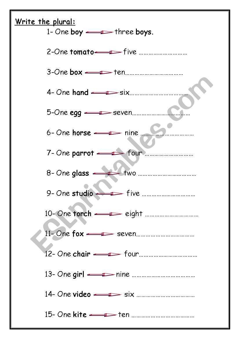 Plural worksheet