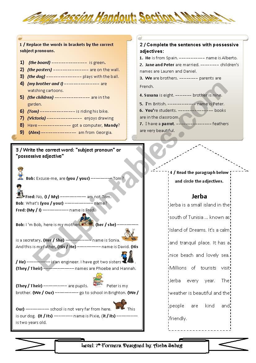 Possessive Adjectives worksheet