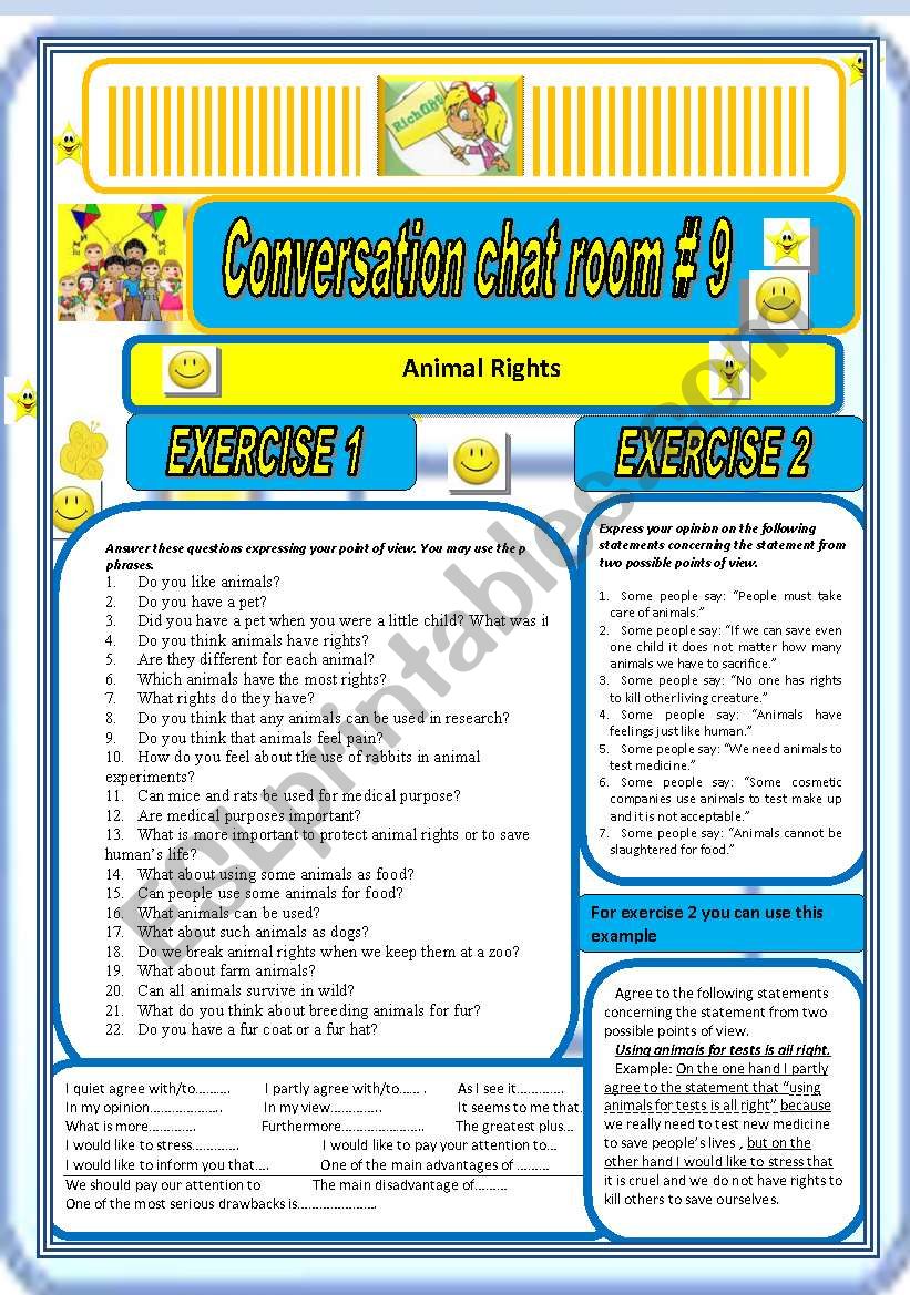 Conversation Chat Room # 9   worksheet