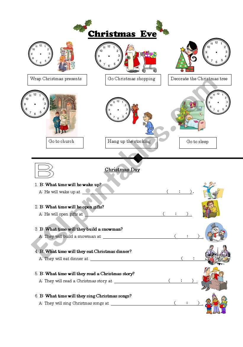 Time For Christmas worksheet