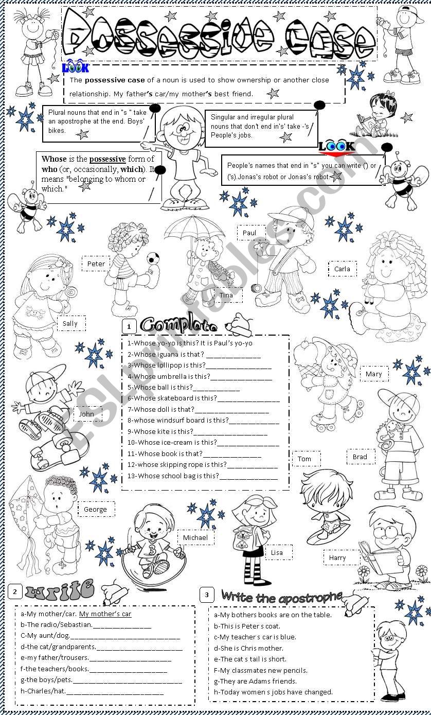 possessive case worksheet