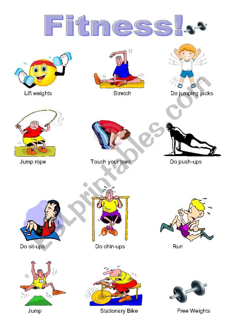 Fitness Pictures worksheet