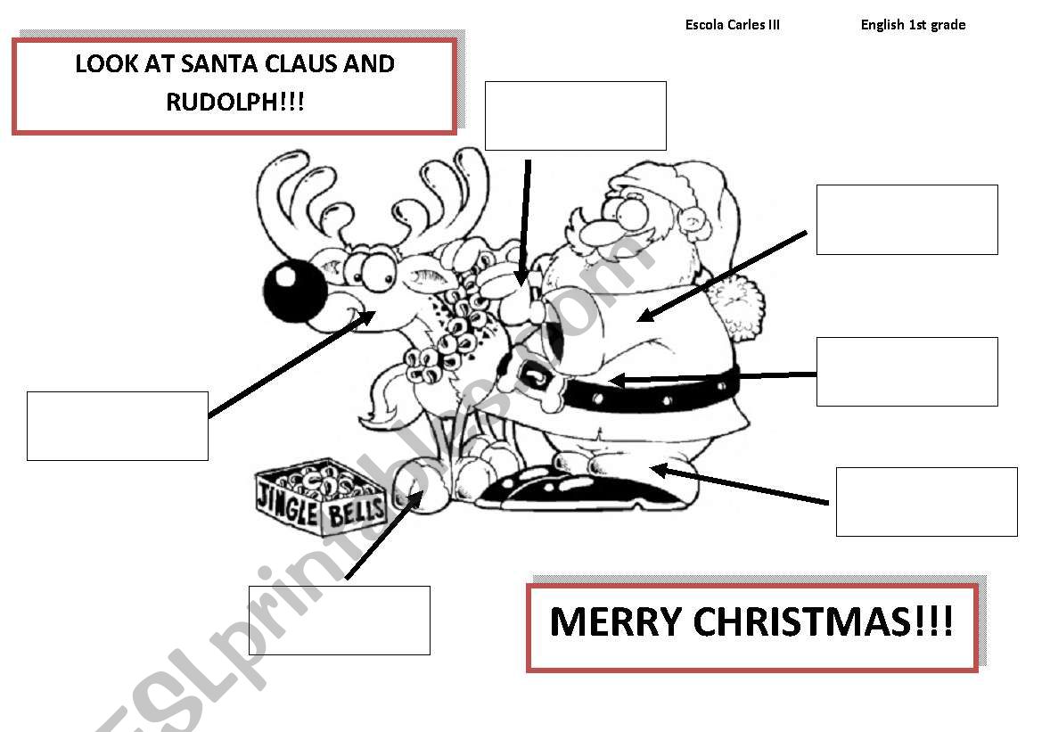 santas parts of the body worksheet