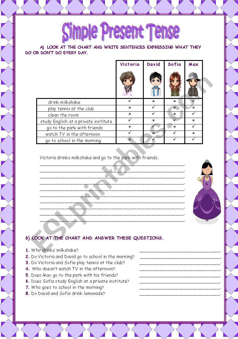 simple present tense worksheet