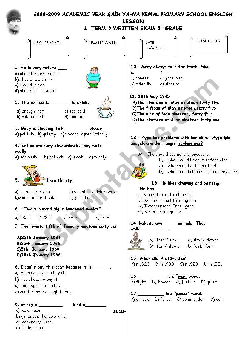exercise sheet worksheet