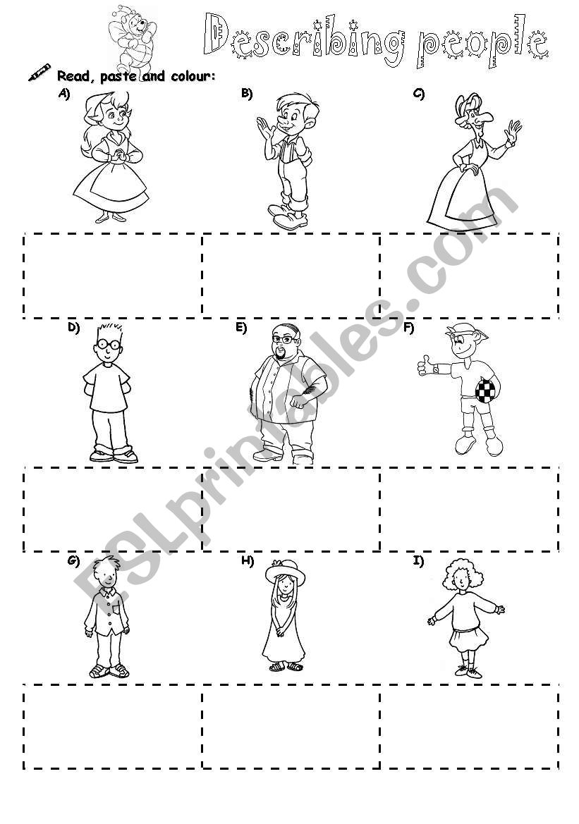 Describing people worksheet