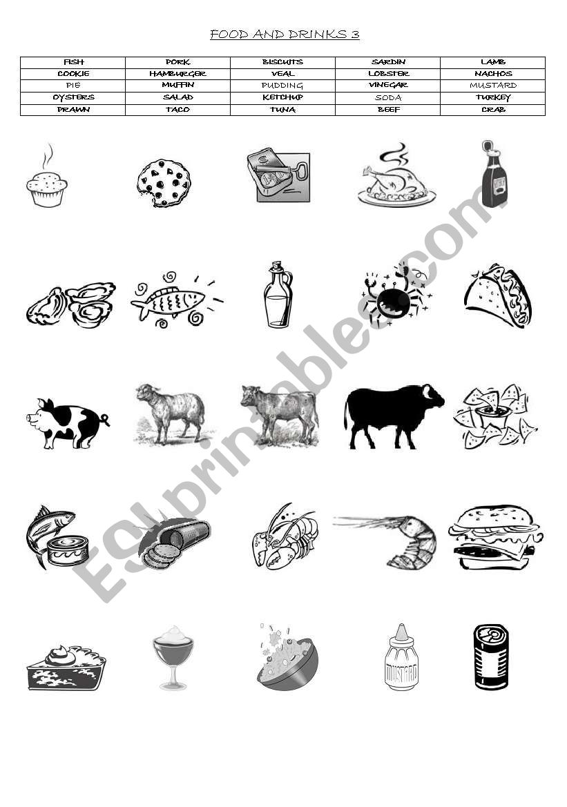 FOOD AND DRINKS (PART 3/3) worksheet