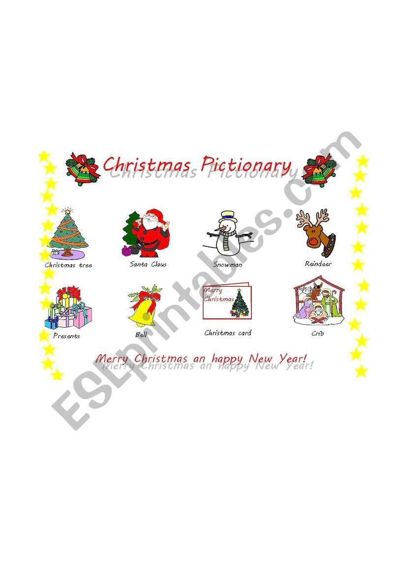 Christmas Pictionary worksheet