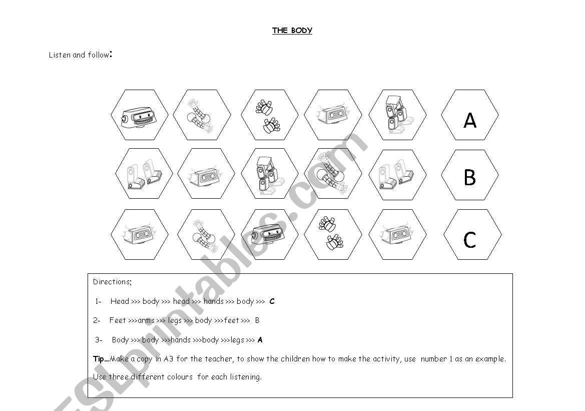 the body game worksheet