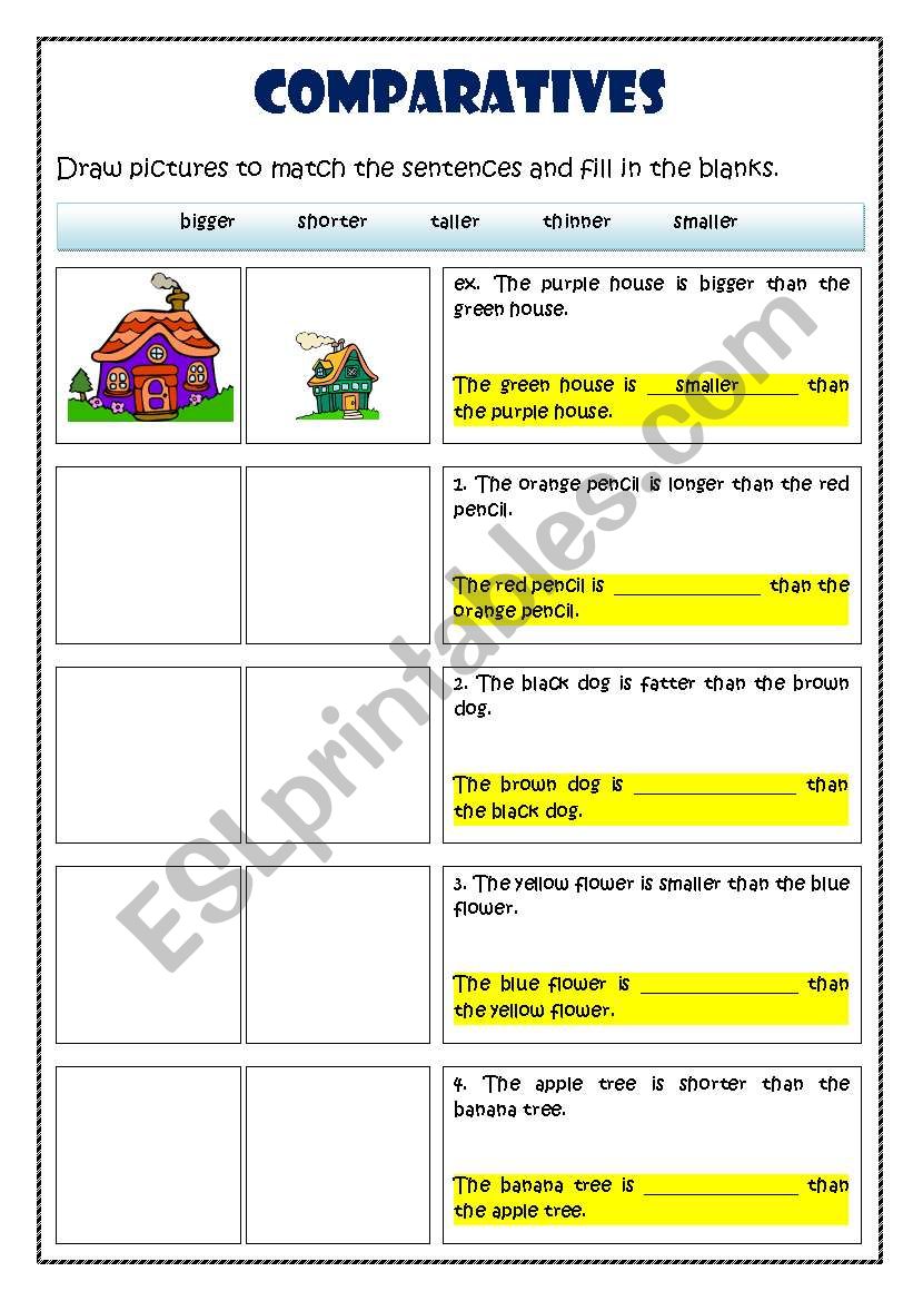 Comparatives worksheet