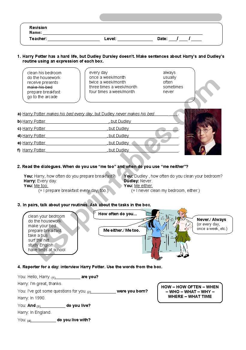 Revision worksheet