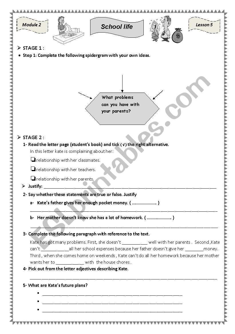 School life worksheet