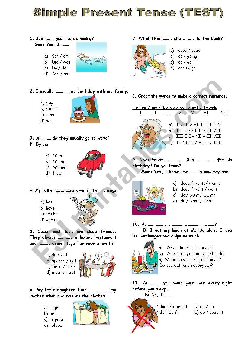 the simple present tense worksheet