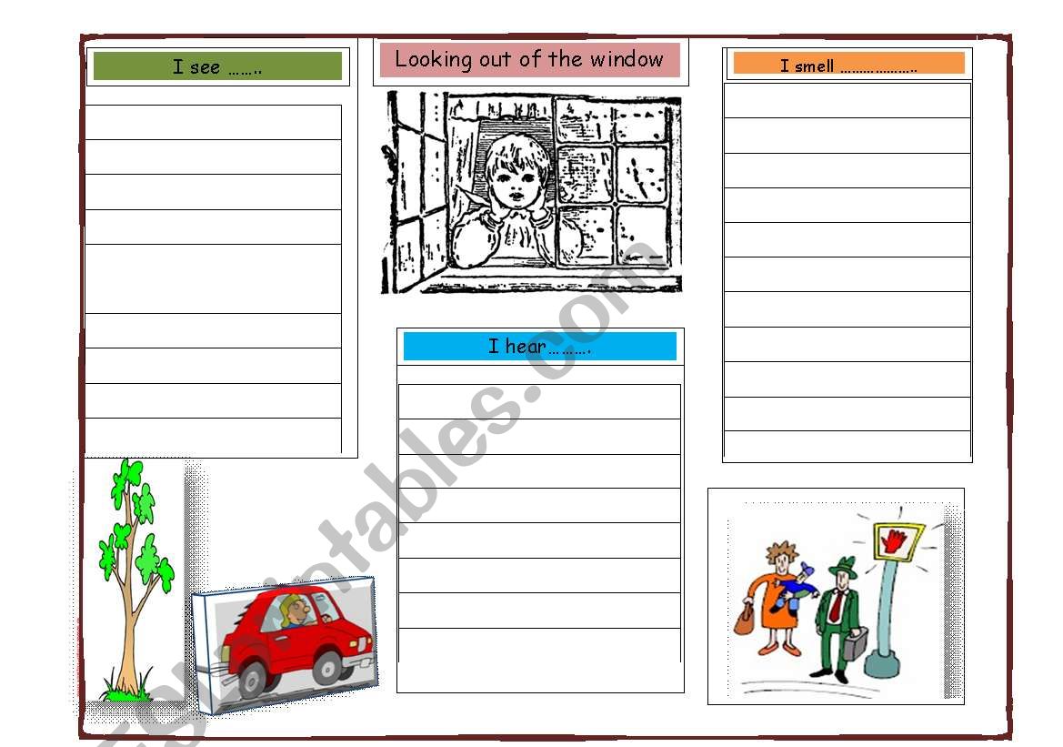looking out of the window worksheet