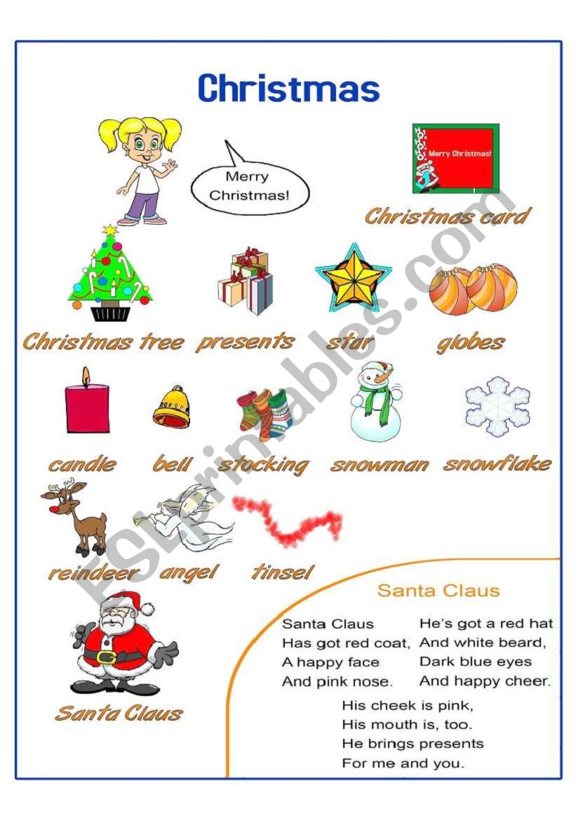 Christmas Pictionary worksheet