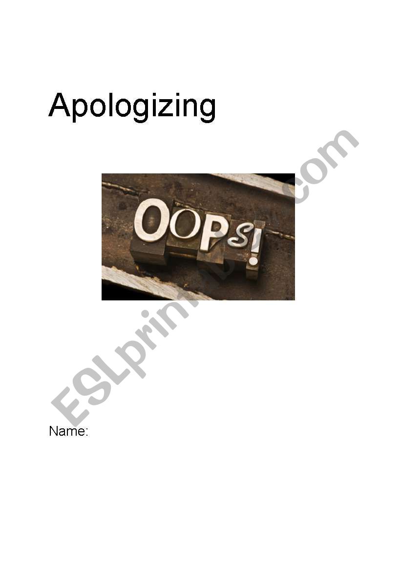 Apologizing worksheet