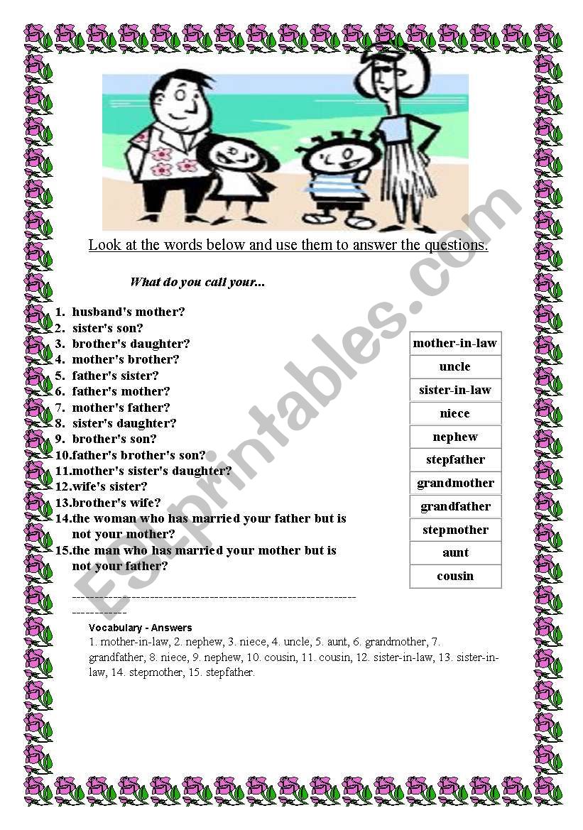 family worksheet