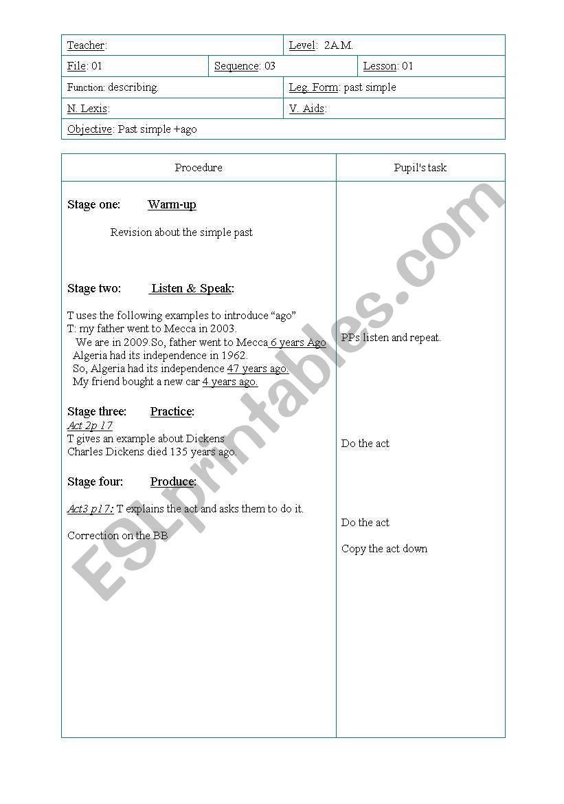 past simple worksheet