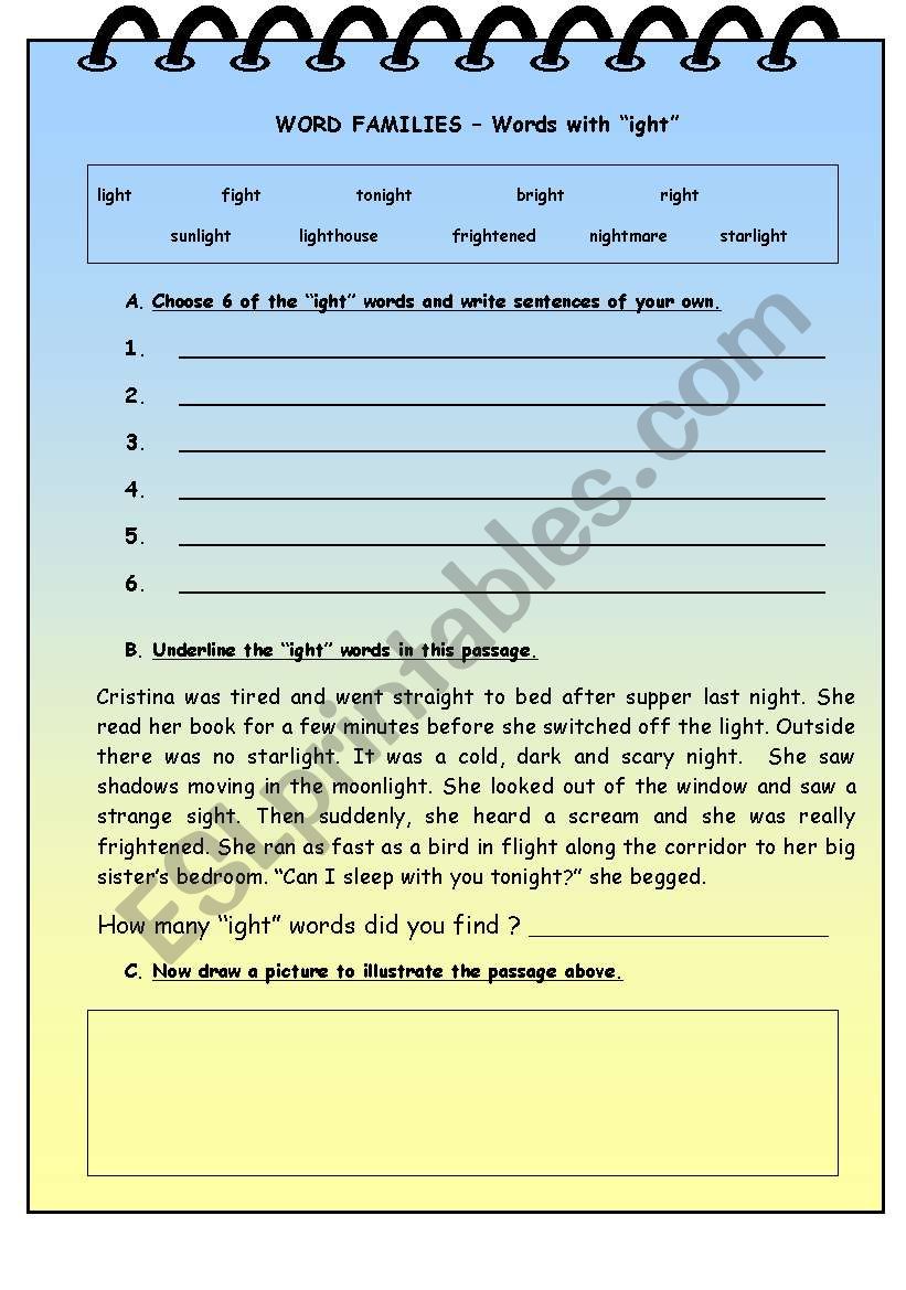 WORD FAMILIES  worksheet