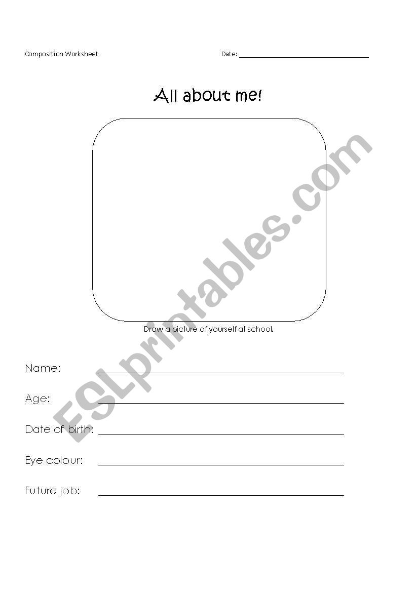 All About Me! worksheet