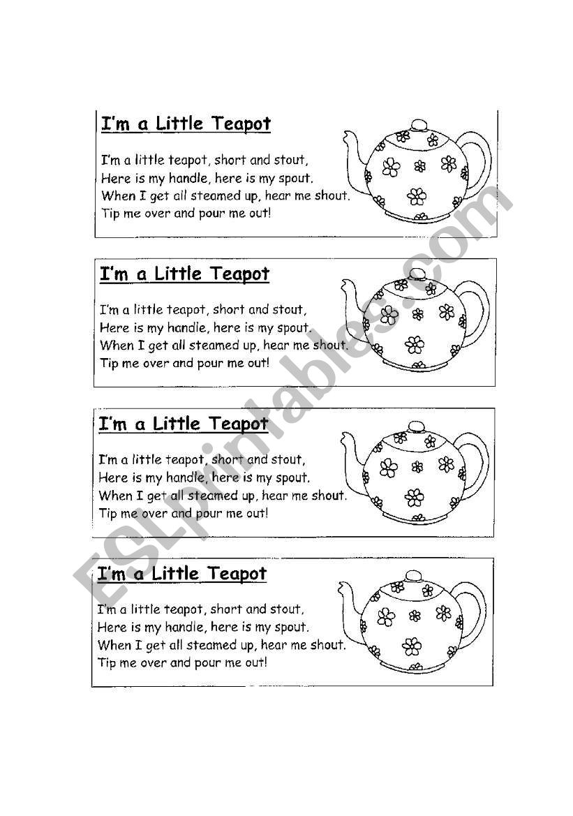 I am a teapot worksheet