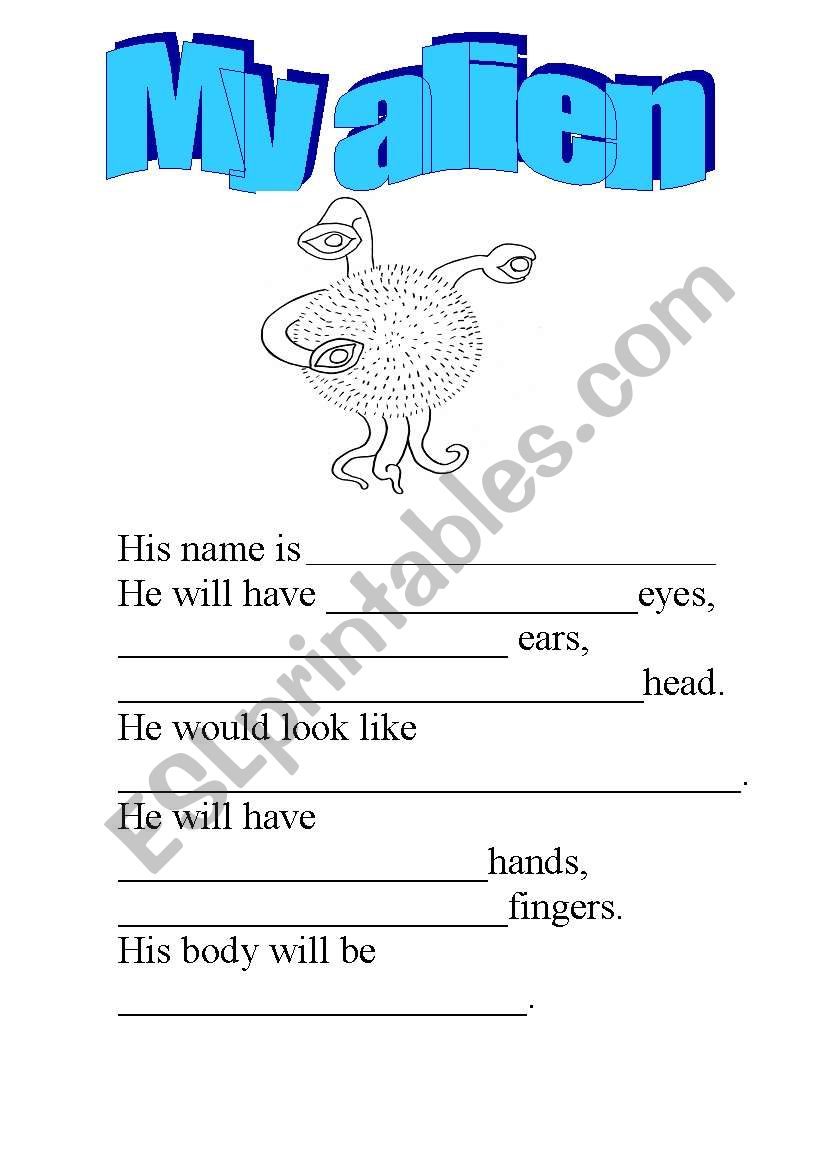 my alien worksheet