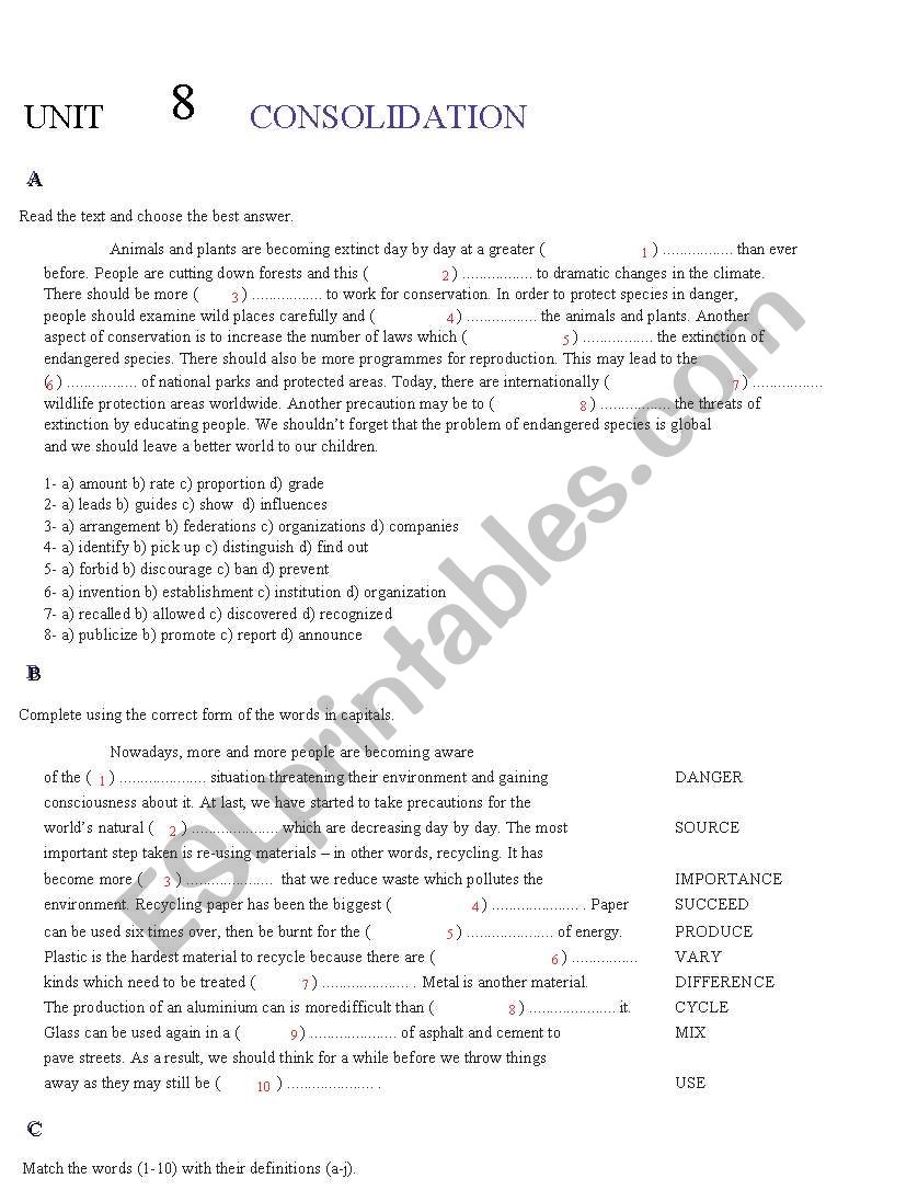 species in danger worksheet