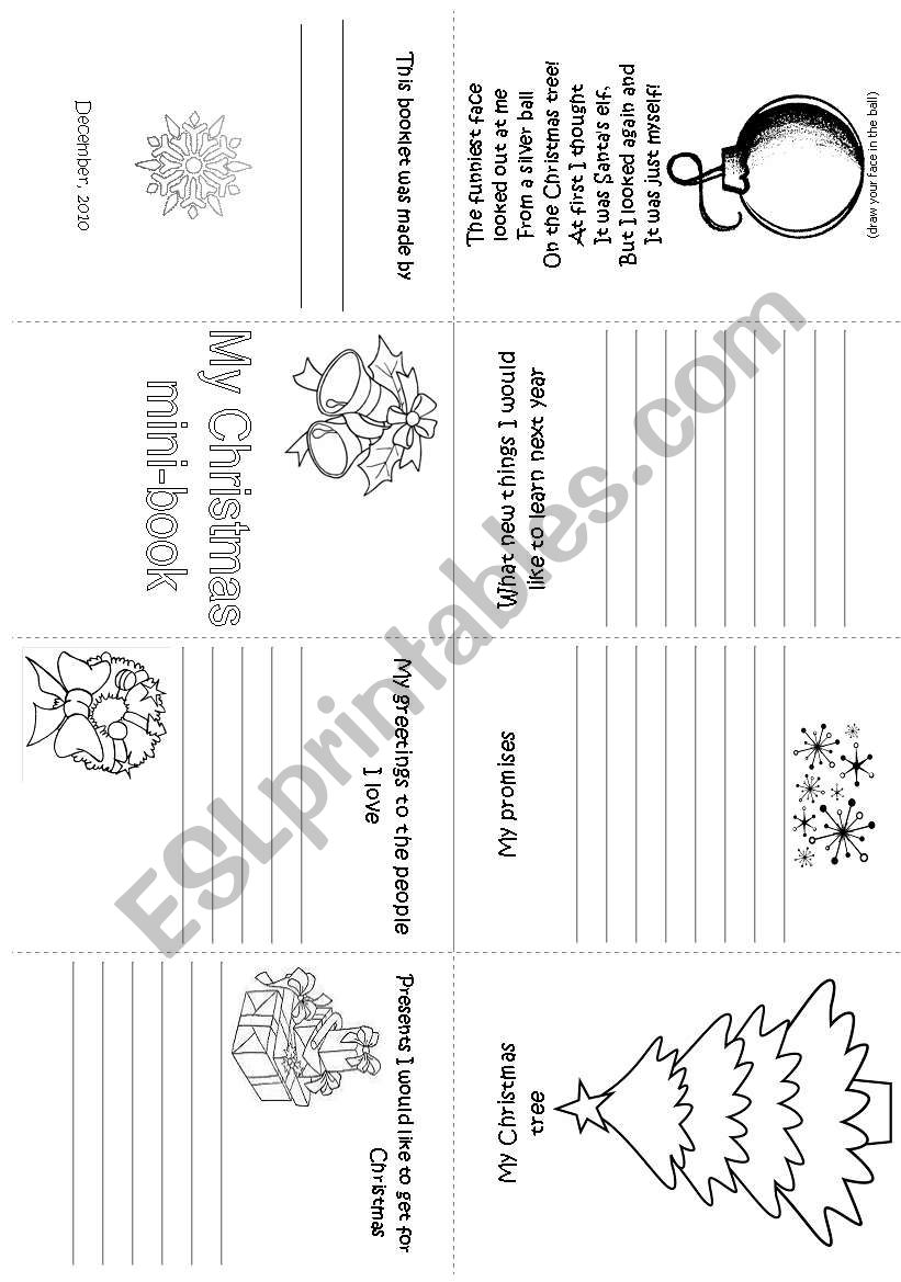 Christmas mini-book worksheet