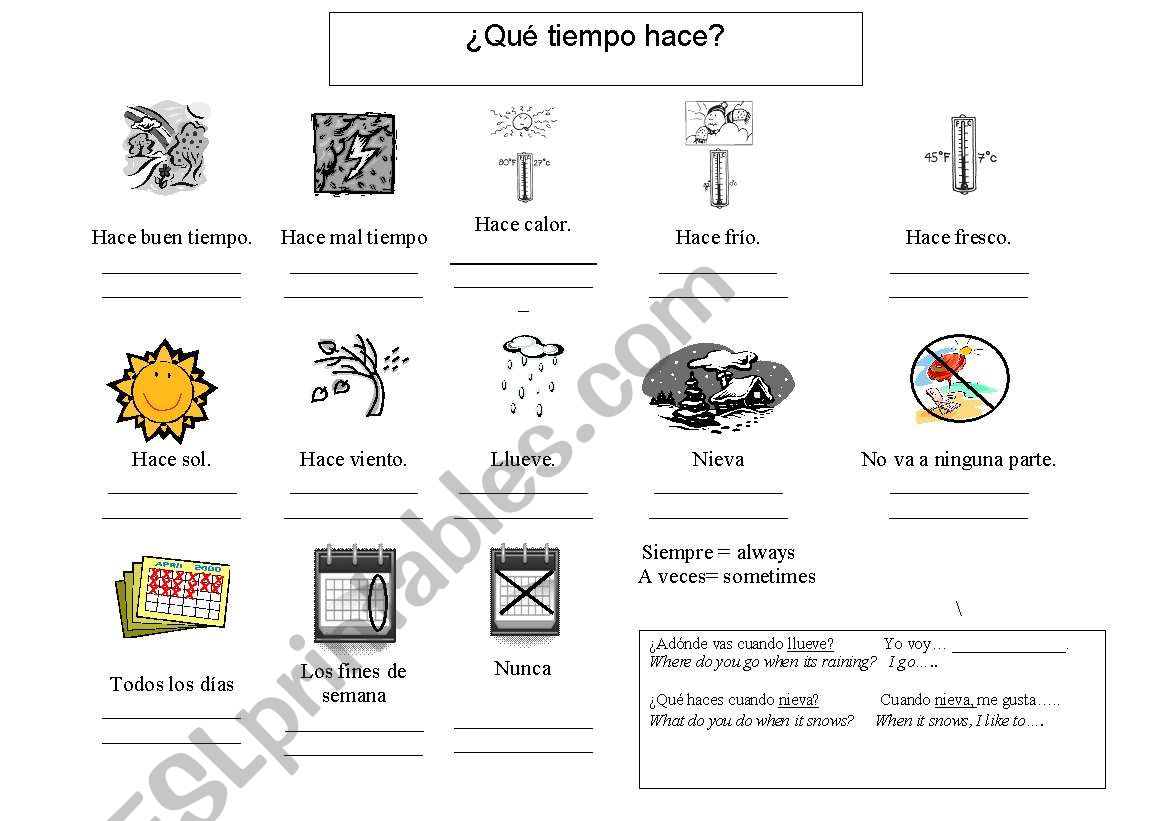 Weather Expressions worksheet