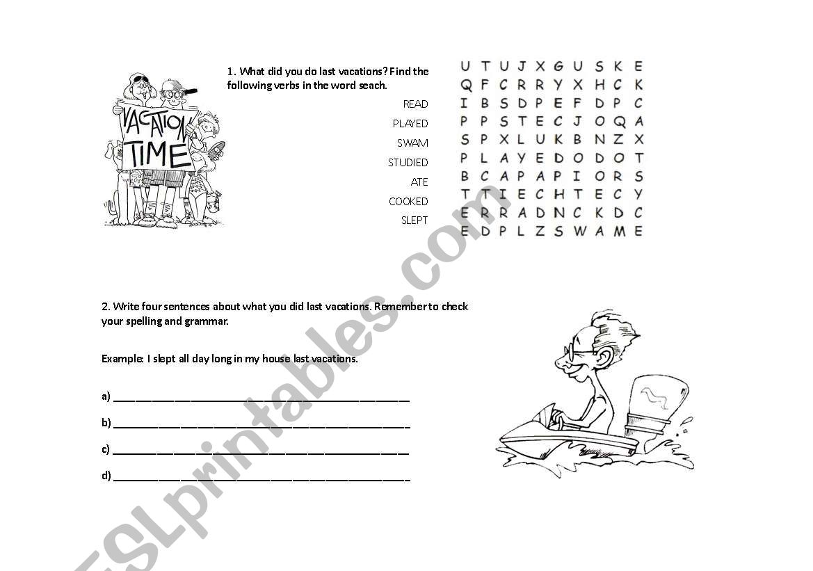 Simple past worksheet worksheet