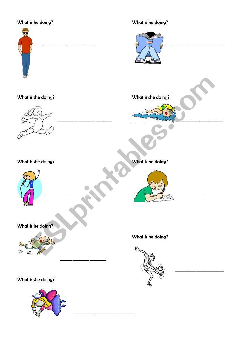 What is he/she doing? worksheet