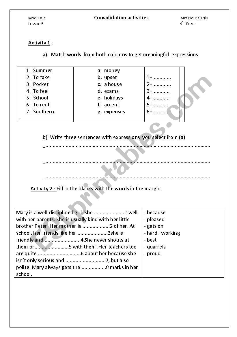 module 2 lesson 5  worksheet