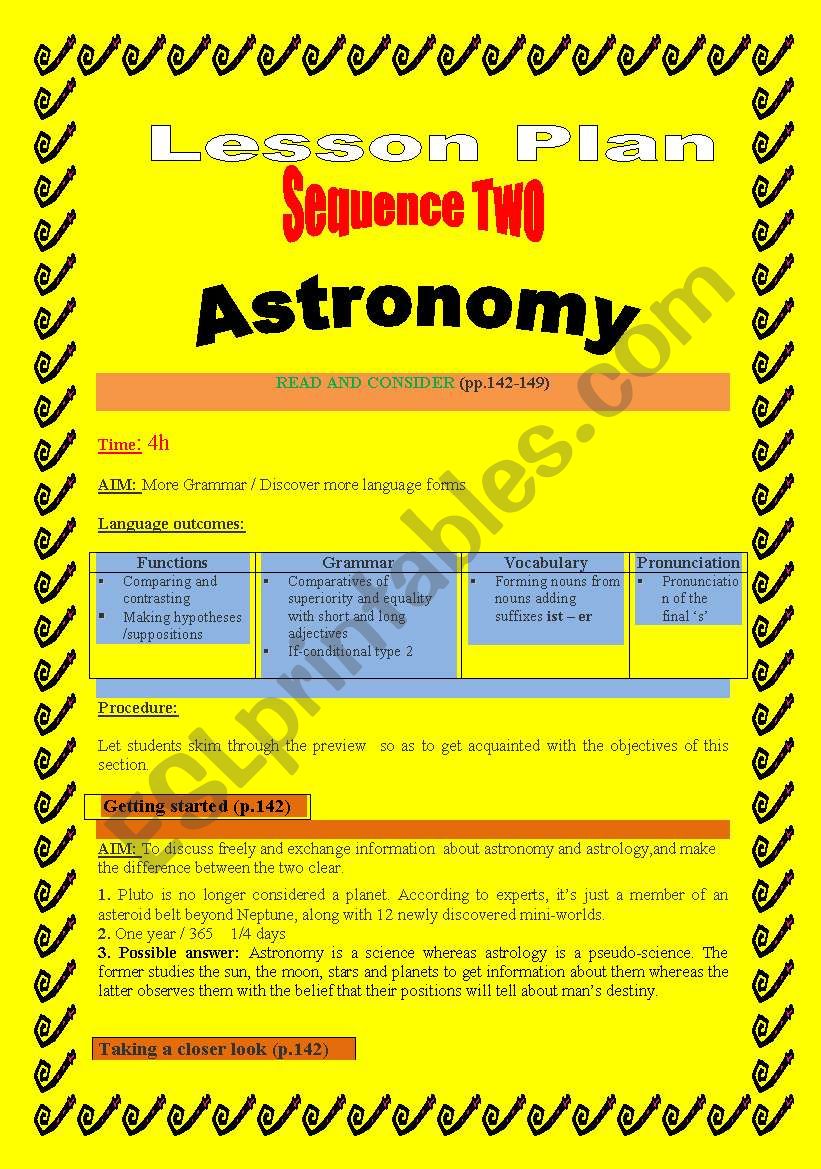 Astronomy :Lesson plan ( read and consider)2/4