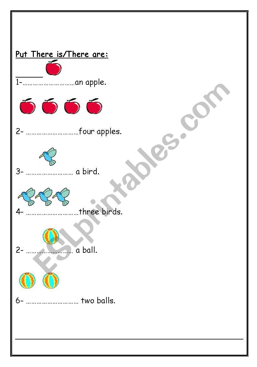 There is/ There are worksheet