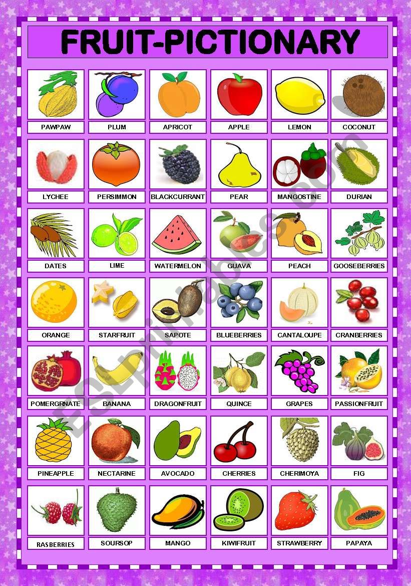 FRUIT PICTIONARY (FULLY EDITABLE)