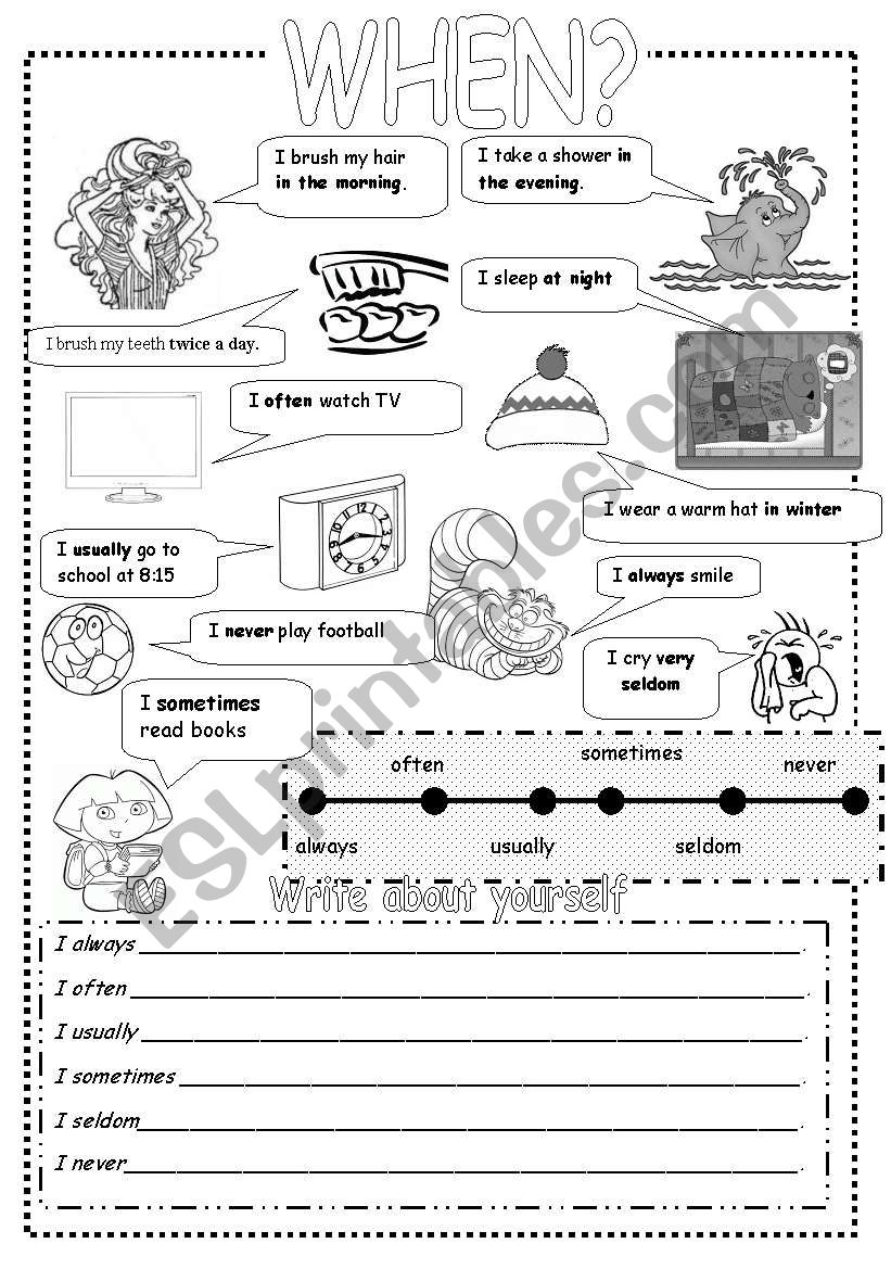 present simple time markers worksheet
