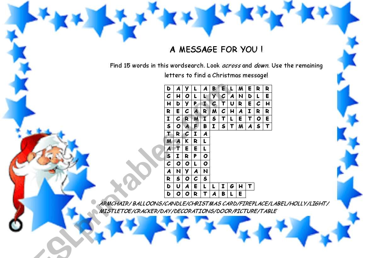 A message for you worksheet