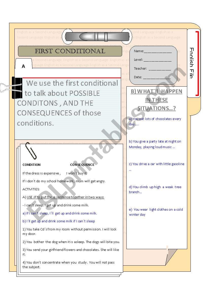 FIRST CONDITIONAL  worksheet
