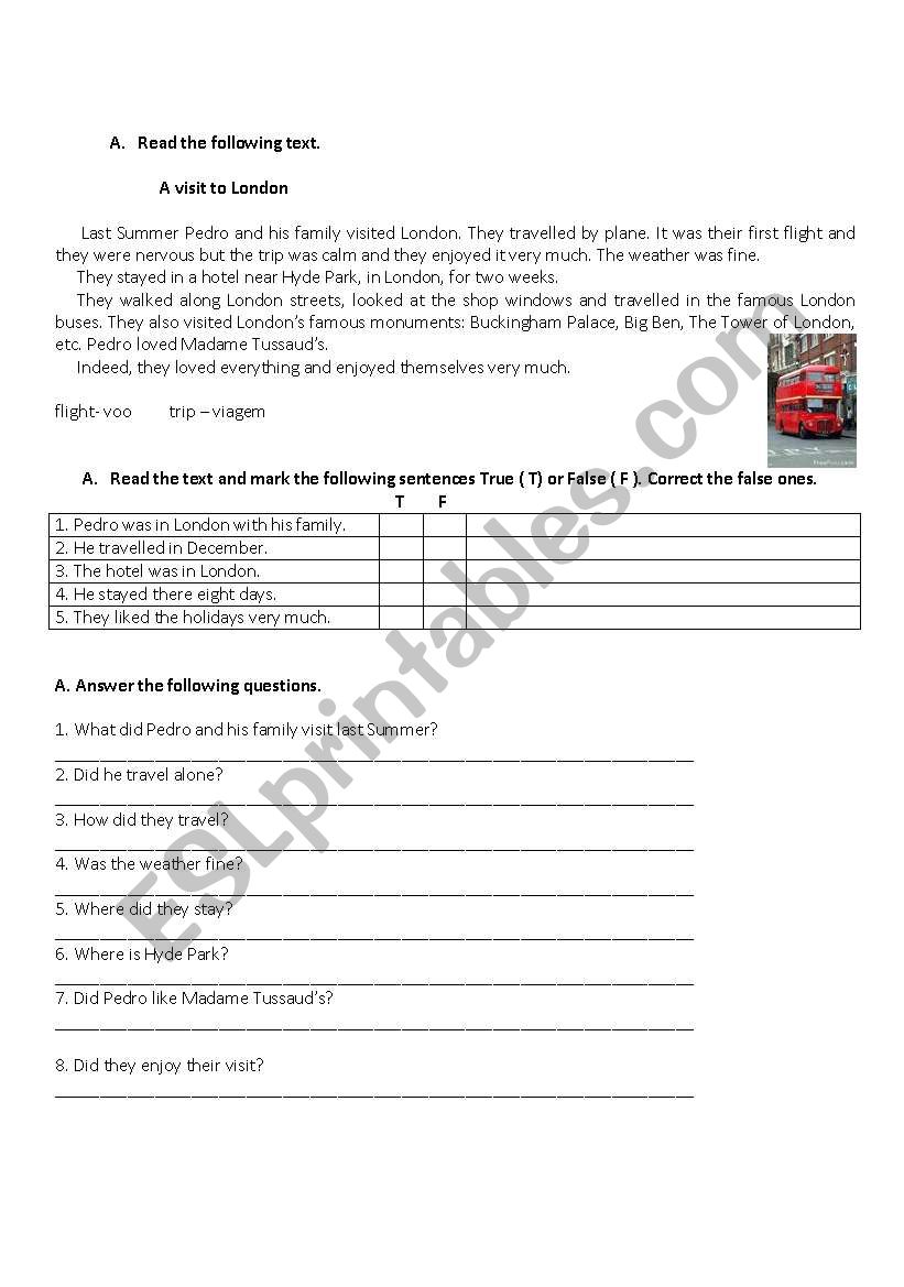 written comprehension worksheet