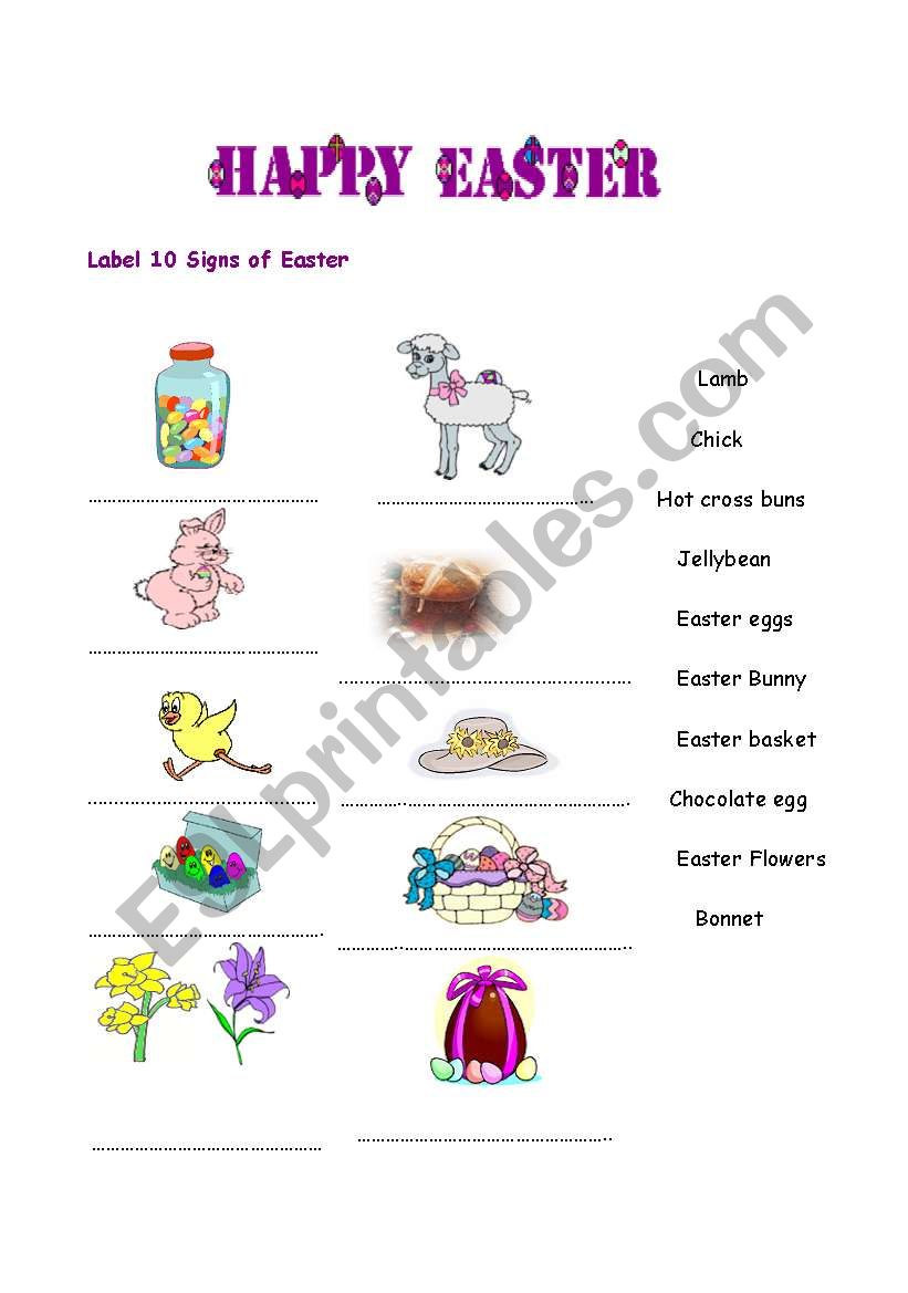 Easter Signs worksheet