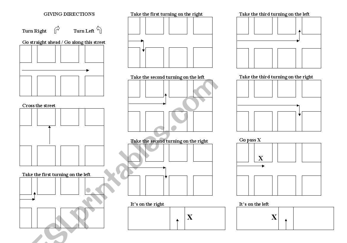 Giving Directions  worksheet