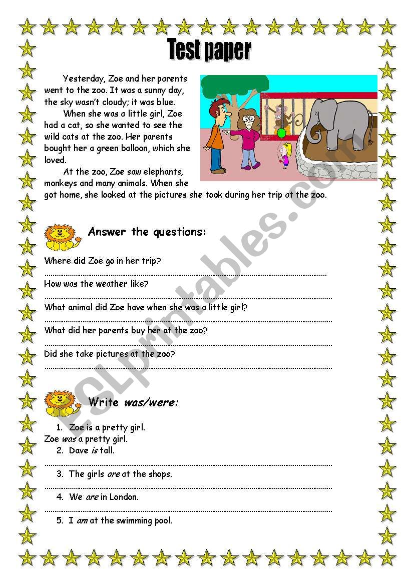 test_past simple tense worksheet