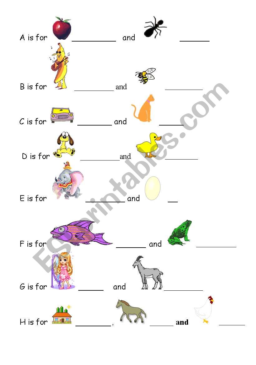 English letters worksheet