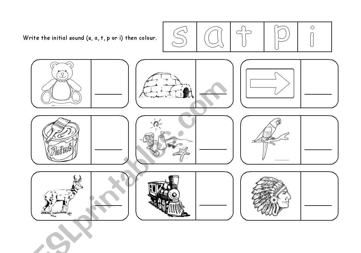 (s,a,t,p,i) Initial sound worksheet