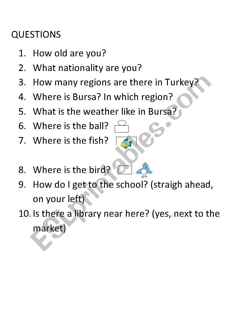 mixed questions worksheet