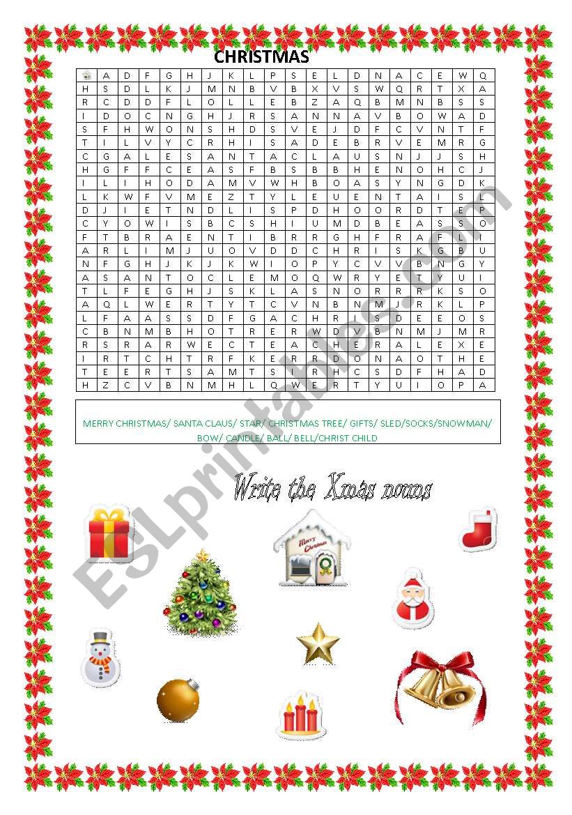 CHRISTMAS CROSSWORD worksheet