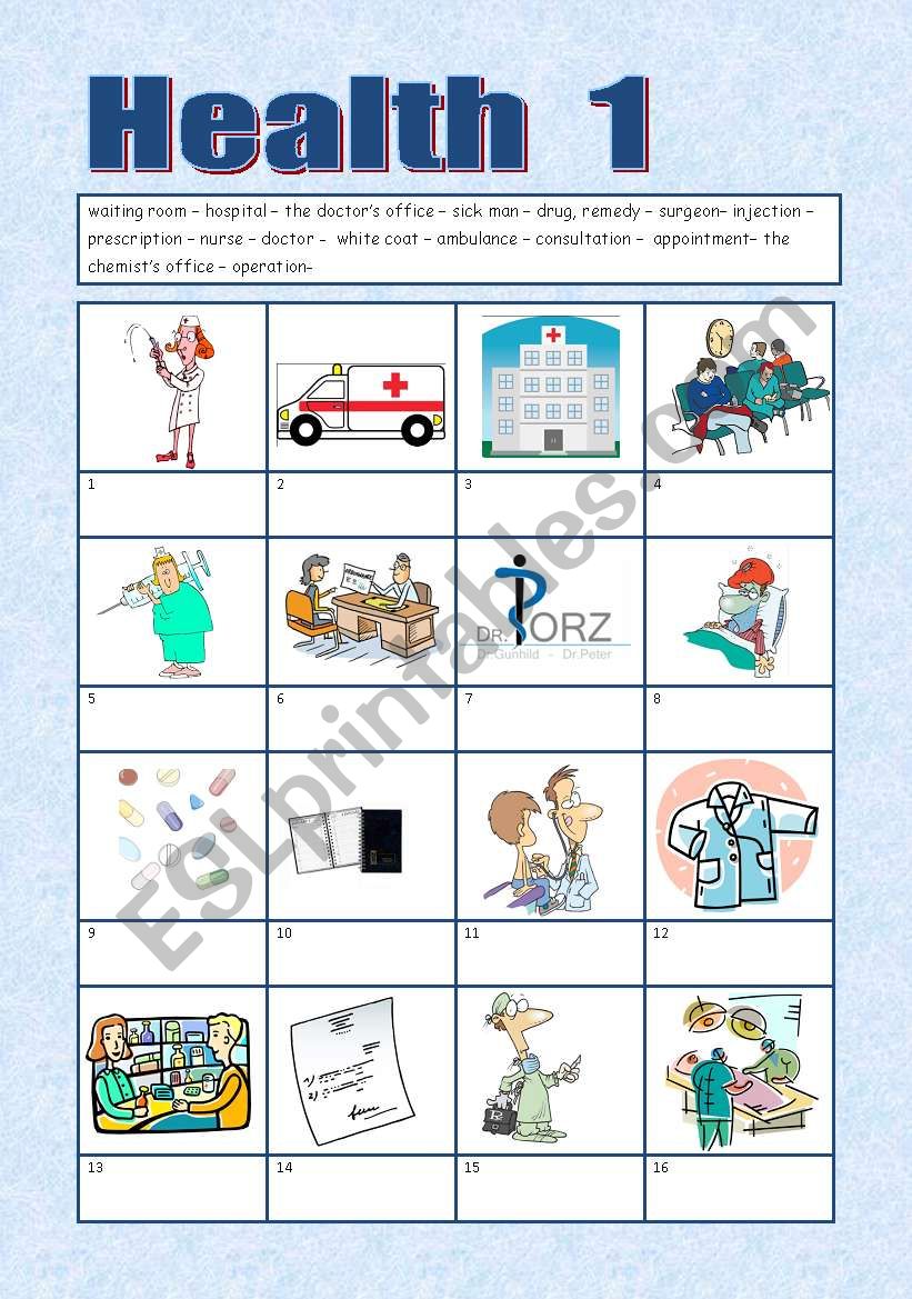 Health 1 worksheet